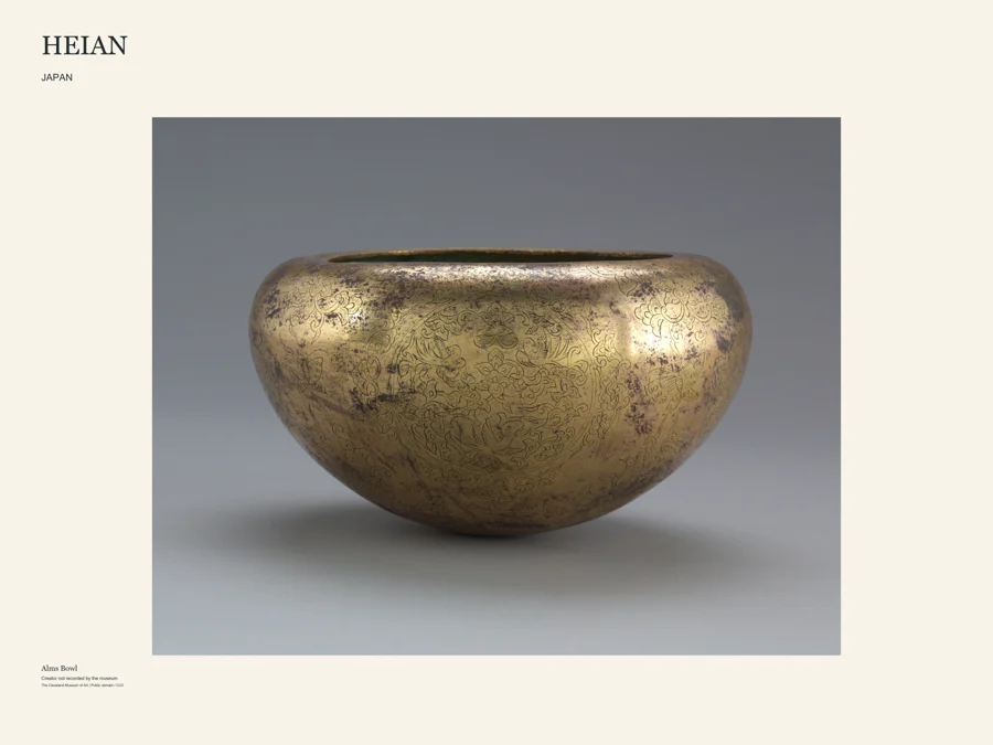 Heian art poster design featuring Alms Bowl